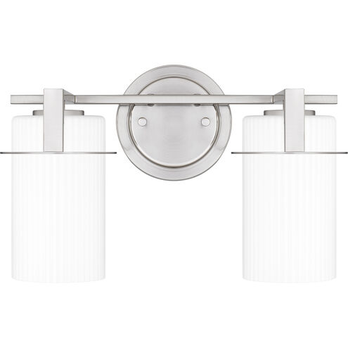 Seymour 2 Light 14 inch Brushed Nickel Bath Light Wall Light, Medium