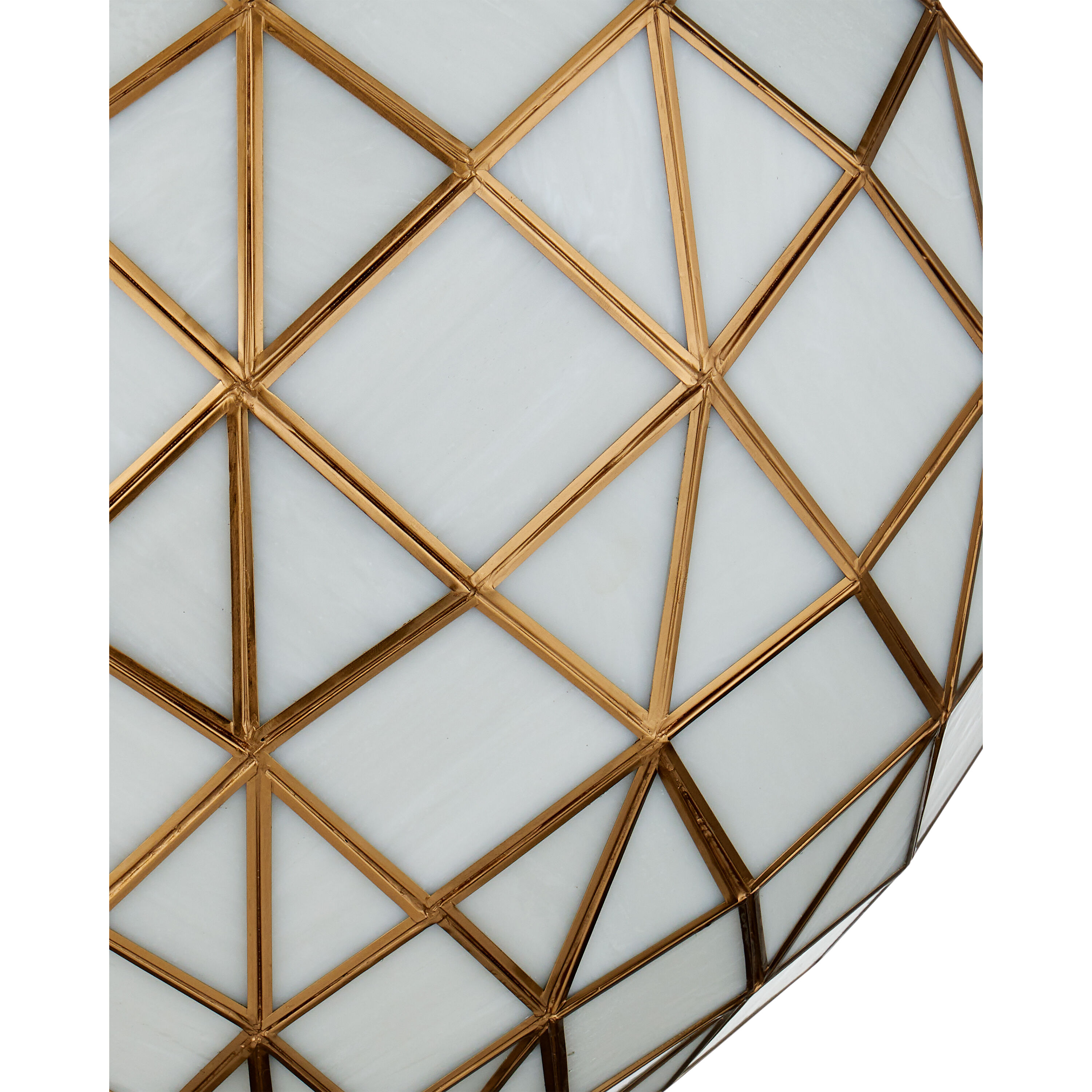 Polyhedron 1 Light 20.5 inch White/Antique Brass Pendant Ceiling Light, Medium