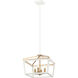 Mavonshire 4 Light 16 inch White and Aged Gold Brass Chandelier Ceiling Light