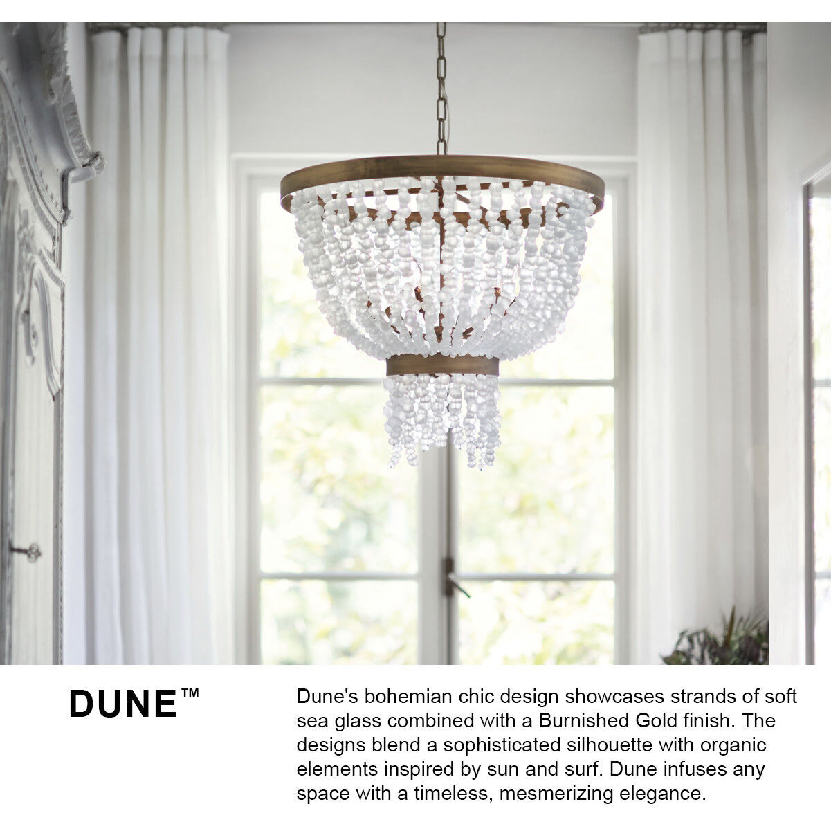 Dune LED 25 inch Burnished Gold Chandelier Ceiling Light