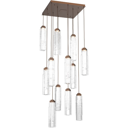 Ledgestone LED Burnished Bronze Chandelier Ceiling Light, Square Multi-Pendant