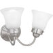 Clarence 2 Light 11.75 inch Brushed Nickel Bath Vanity Wall Light