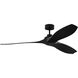 Collins 60 inch Midnight Black Indoor/Outdoor Smart Ceiling Fan, Coastal