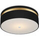 Serenity 1 Light 18.5 inch Satin Black and Contemporary Gold with White Flush Mount Ceiling Light