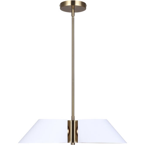 Daxton 3 Light 20 inch Matte White and Gold Chandelier Ceiling Light