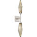Rock Crystal LED 4.5 inch Beige Silver Indoor Sconce Wall Light in Metallic Beige Silver, Chilled Bronze, 2700K LED, Double