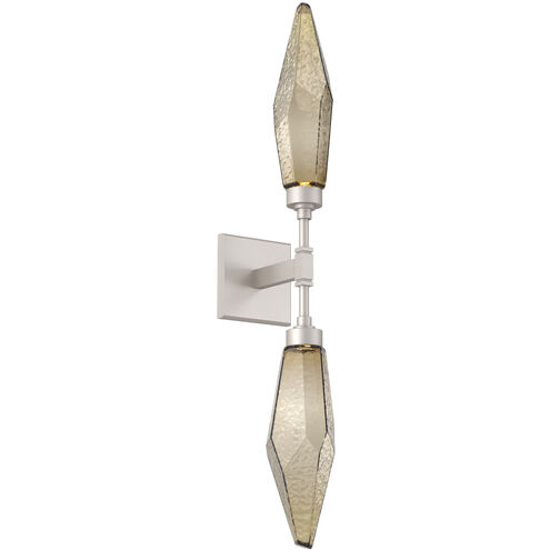 Rock Crystal LED 4.5 inch Beige Silver Indoor Sconce Wall Light in Metallic Beige Silver, Chilled Bronze, 2700K LED, Double