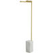 Lawden 58 inch 12 watt Antique Brass and White Marrble Floor Lamp Portable Light