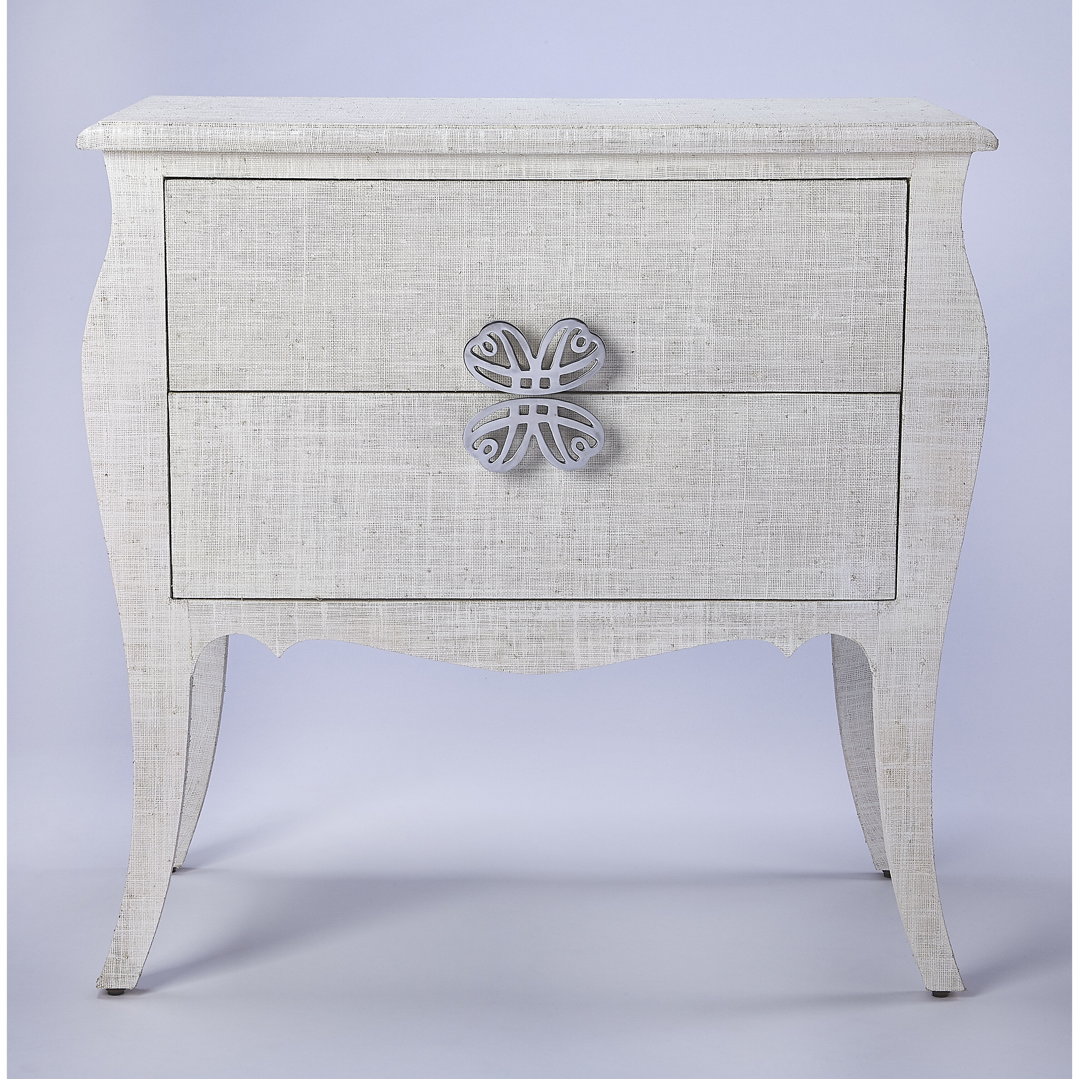 Butler Loft Felicia  White Raffia Chest/Cabinet