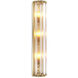 Amalfi 3 Light 5.91 inch Antique Brass and Clear Glass Wall Lamp Wall Light
