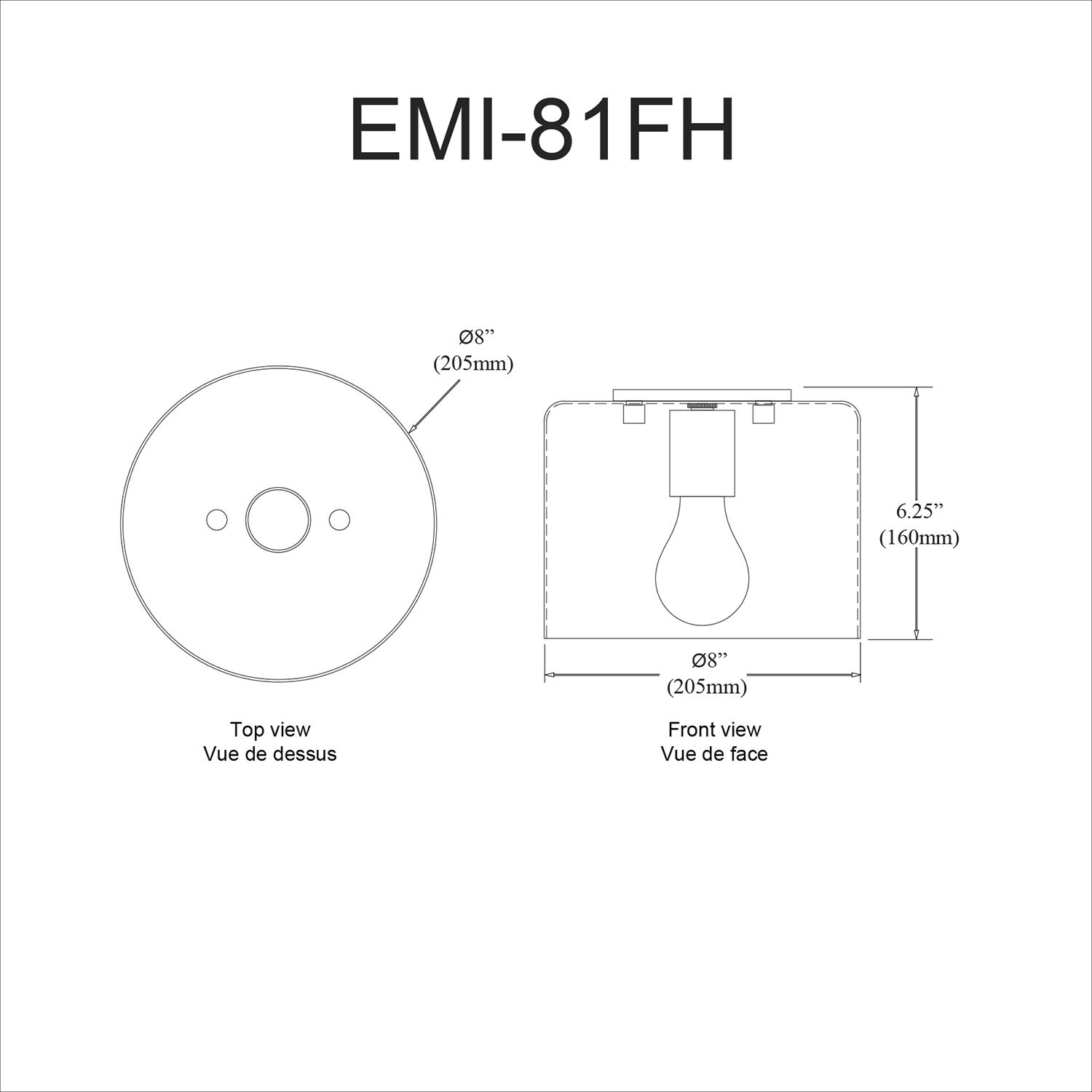 Emilia 1 Light 8 inch Matte White Flush Mount Ceiling Light in Polished Chrome