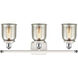 Ballston Bell LED 26 inch White and Polished Chrome Bath Vanity Light Wall Light in Silver Plated Mercury Glass