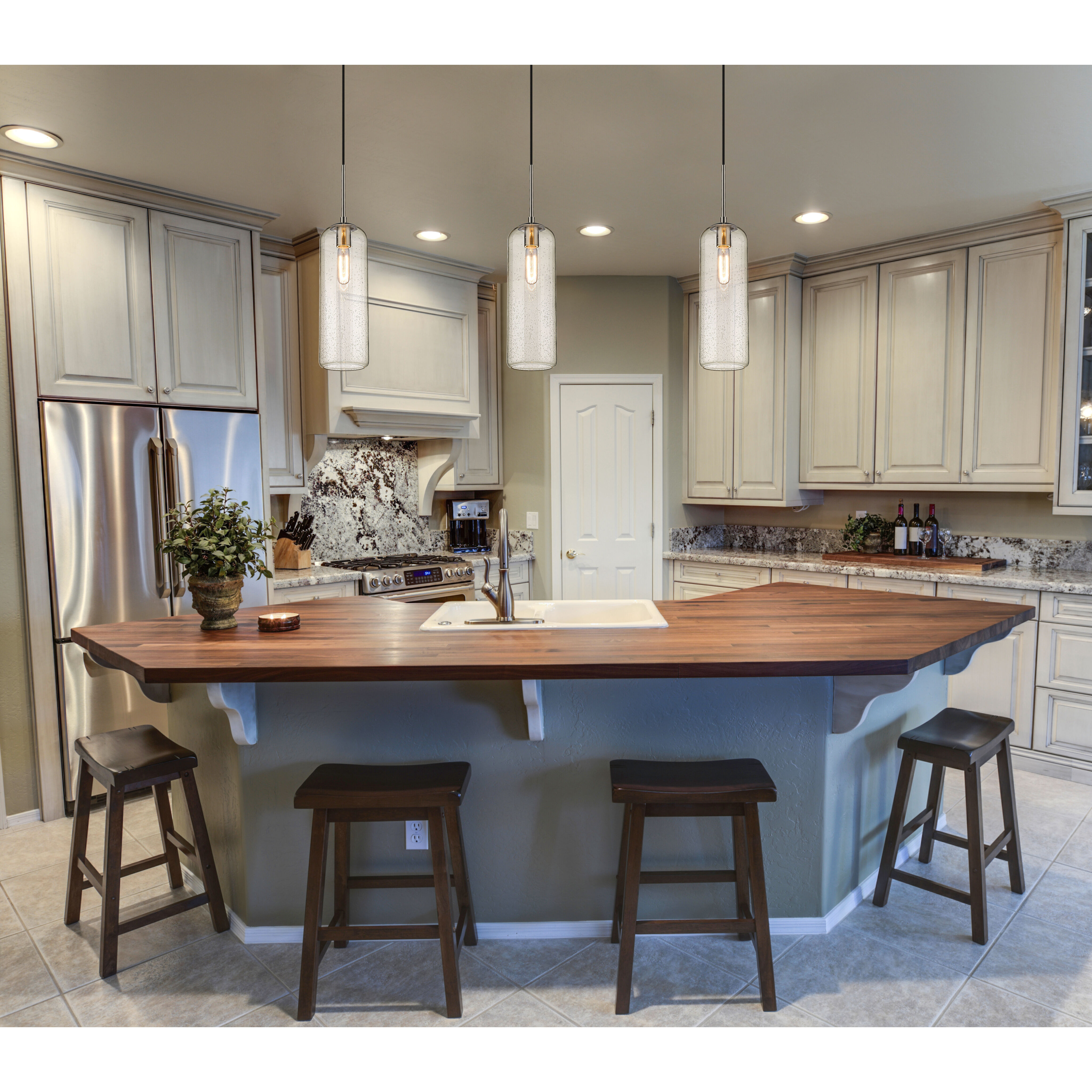 Monty 1 Light 5.25 inch Brushed Nickel Pendant Ceiling Light