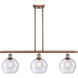 Ballston Athens LED 36 inch Antique Copper Island Light Ceiling Light in Seedy Glass, Ballston