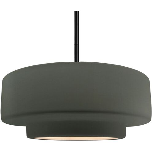 Radiance LED 16.25 inch Matte Black and Pewter Green Pendant Ceiling Light