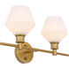 Gene 2 Light 19 inch Brass Wall sconce Wall Light
