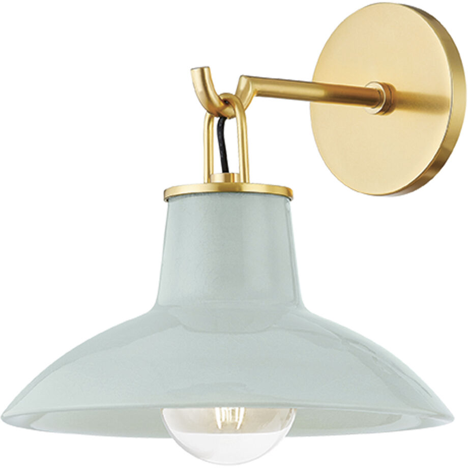 Pottersville 1 Light 10.5 inch Aged Brass and Ceramic Moss Crackle Wall Sconce Wall Light