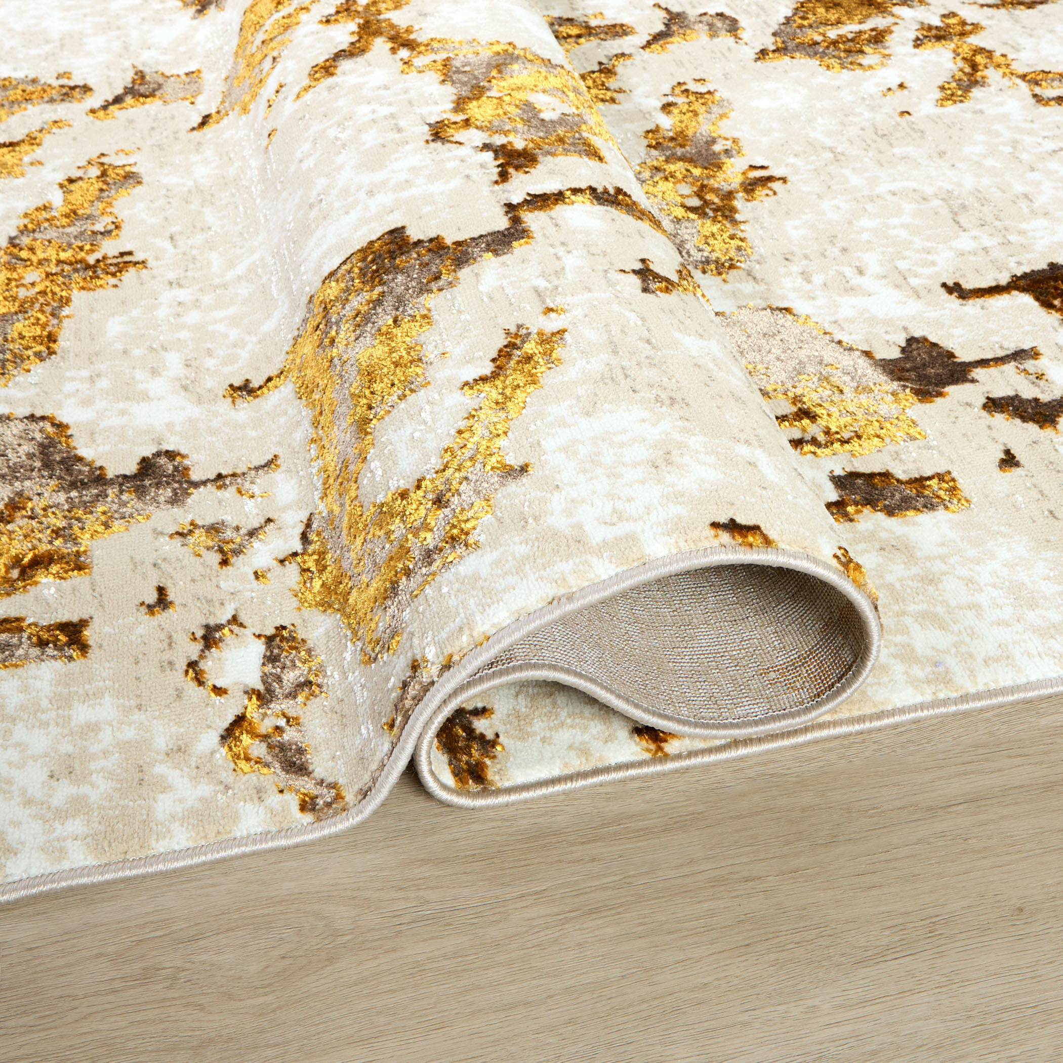 Sibel 130 X 94 inch Gold Rug in 8 x 11