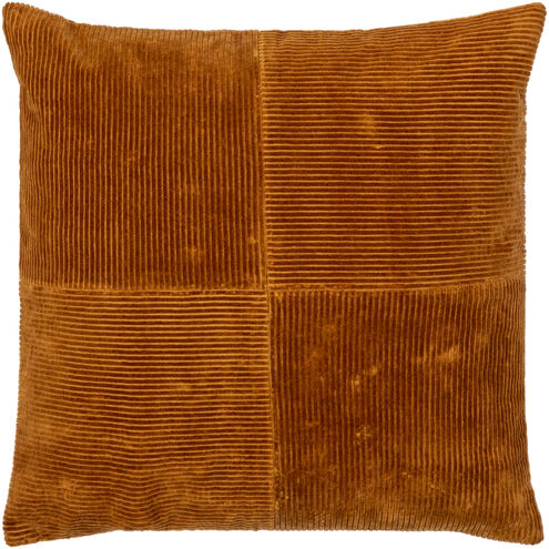 Corduroy Quarters 22 inch Brick Red Pillow Kit, Square
