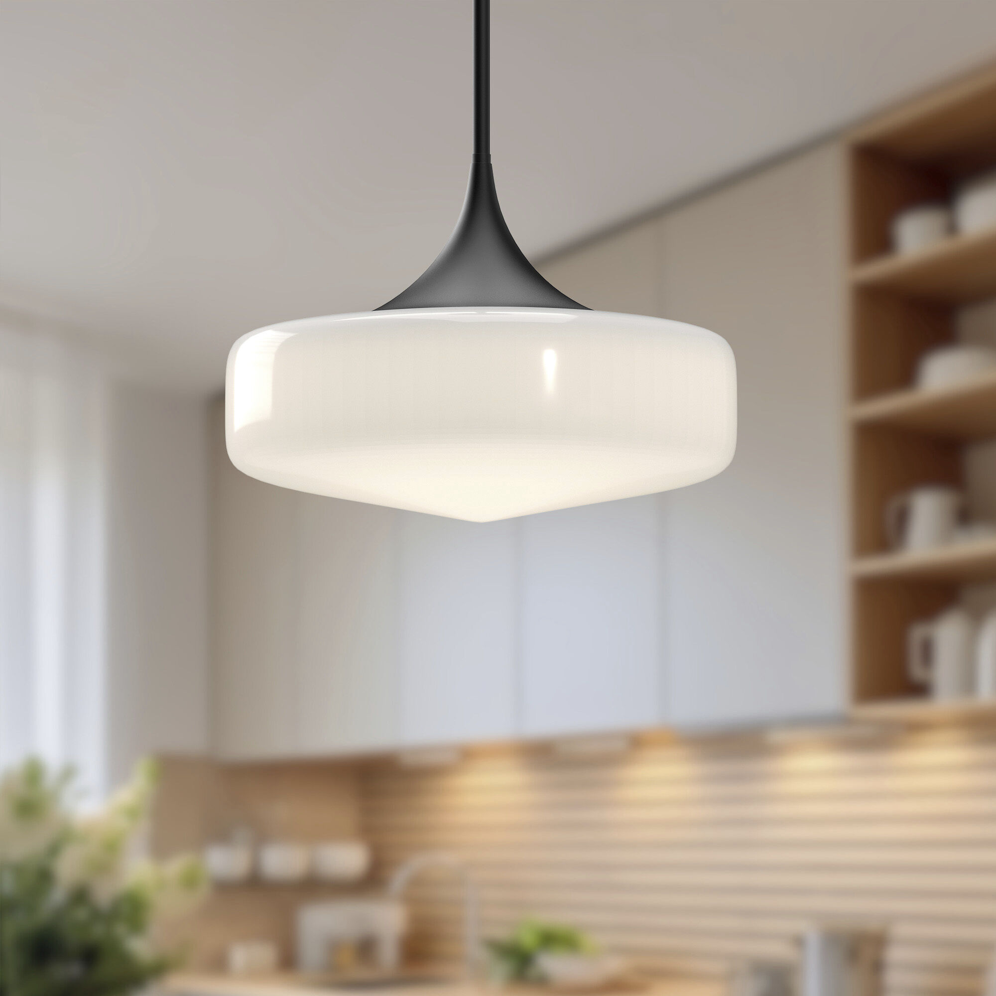 Alora Mood Lincoln Pendant Ceiling Light in Matte Black