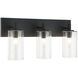 Candela Wall Sconce Wall Light in Matte Black and Clear