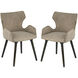Upholstered Taupe Dining Chairs in Beige, Set of 2