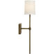 Minerva 1 Light 5 inch Antique Brass & White Linen Wall Sconce Wall Light