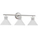 Drew & Jonathan Belcarra 3 Light 27 inch Brushed Steel Wall Bath Fixture Wall Light