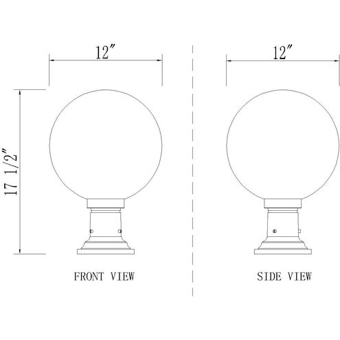 Laurent 1 Light 17.75 inch Black Outdoor Pier Mounted Fixture