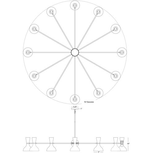 Clare 12 Light 76 inch Polished Nickel Chandelier Ceiling Light in Sunset Yellow