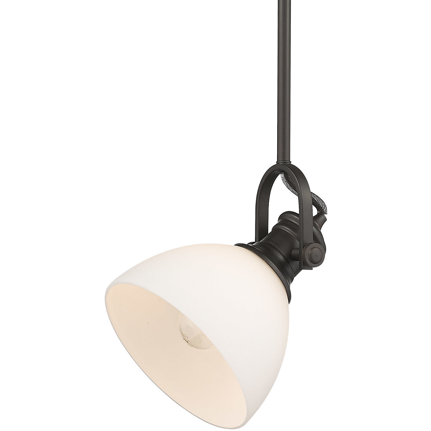 Yep Hines 1 Light 6.88 inch Rubbed Bronze Pendant Ceiling Light in Opal Glass