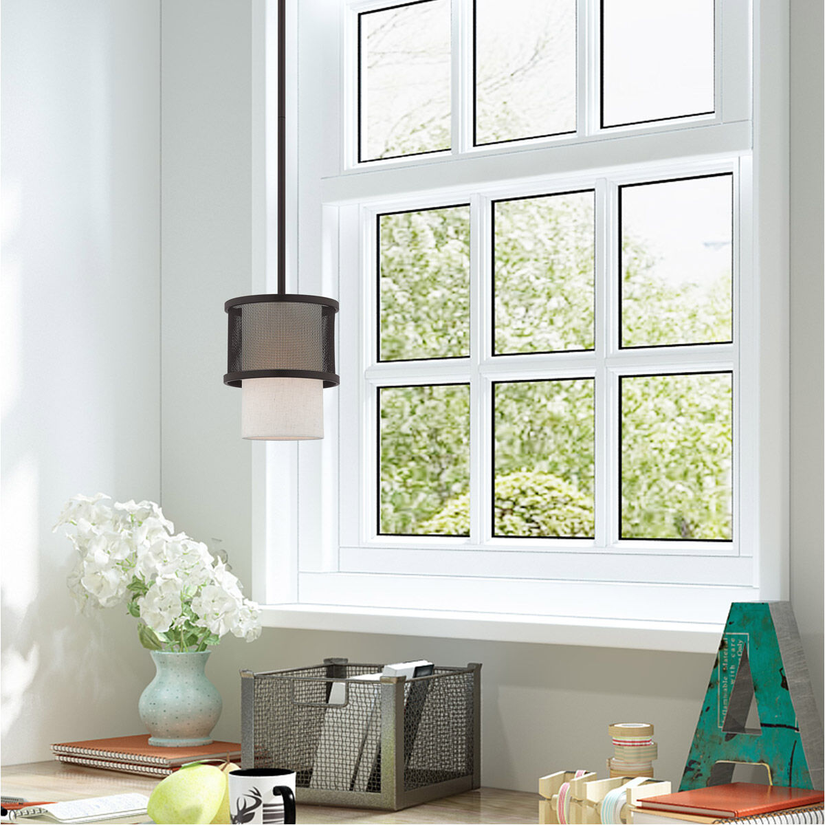 Braddock 1 Light 7 inch Bronze Mini Pendant Ceiling Light