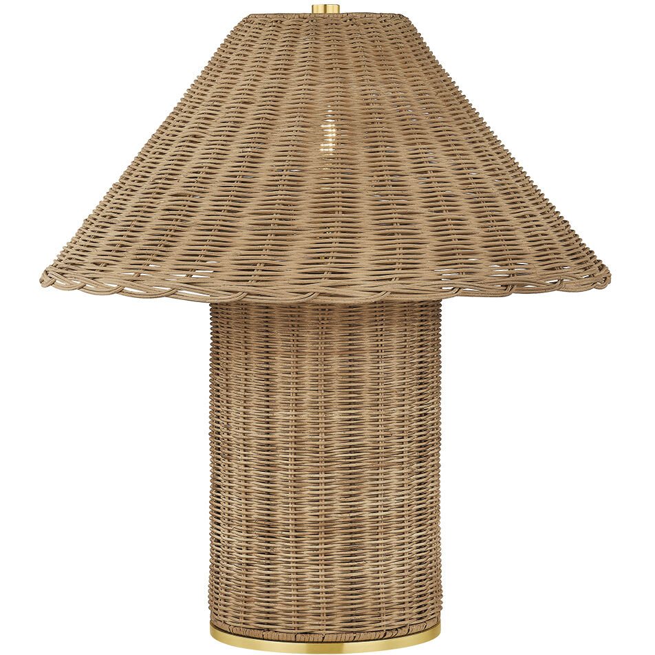 Jeanette 21.5 inch 15 watt Aged Brass Table Lamp Portable Light