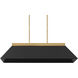 Bentley 1 Light 44 inch Black Aged Brass Linear Pendant Ceiling Light