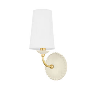 Rhea 1 Light Aged Brass/Ceramic Antique Ivory Wall Sconce Wall Light