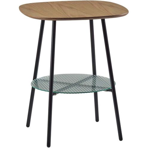 Diane 21.75 X 17.63 inch Natural Wood and Black Accent Table