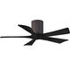 Atlas Irene-5H 42 inch Textured Bronze with Matte Black Blades Ceiling Fan, Flush Mounted