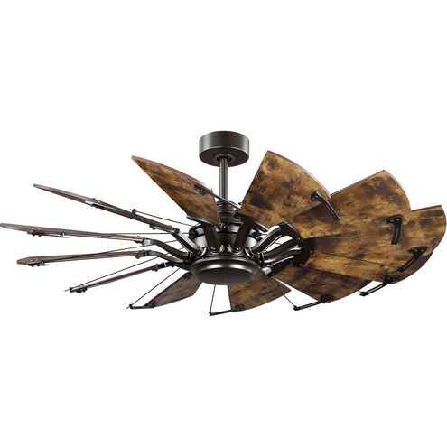 Springer 52 inch Architectural Bronze with Distressed Walnut Blades Windmill Ceiling Fan 