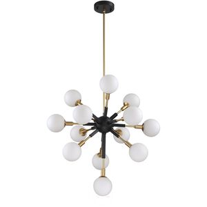 Ambience 13 Light 25.2 inch Black and Brass Pendant Ceiling Light