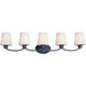 Shelter 5 Light 38 inch Black Bath Vanity Wall Light