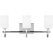 Oak Moore 3 Light 23.88 inch Chrome Bath Vanity Wall Light