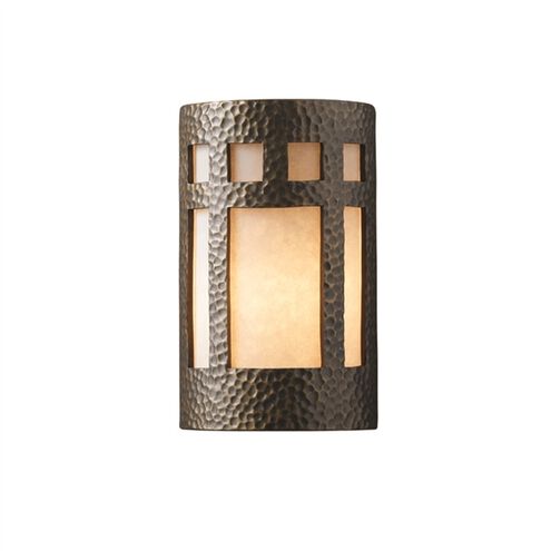 Ambiance Cylinder 2 Light 8 inch Antique Patina Wall Sconce Wall Light in Incandescent, Mica, Large