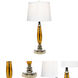 Glossy Amber 26 inch 150.00 watt Polished Chrome Table Lamp Portable Light, 24% Lead Crystal