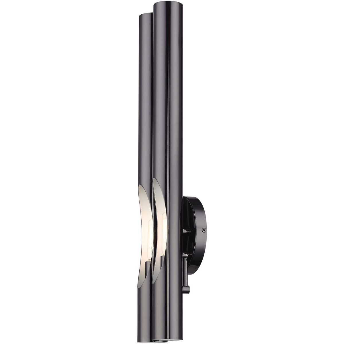 Acra 2 Light 5 inch Black Chrome ADA ADA Double Sconce Wall Light