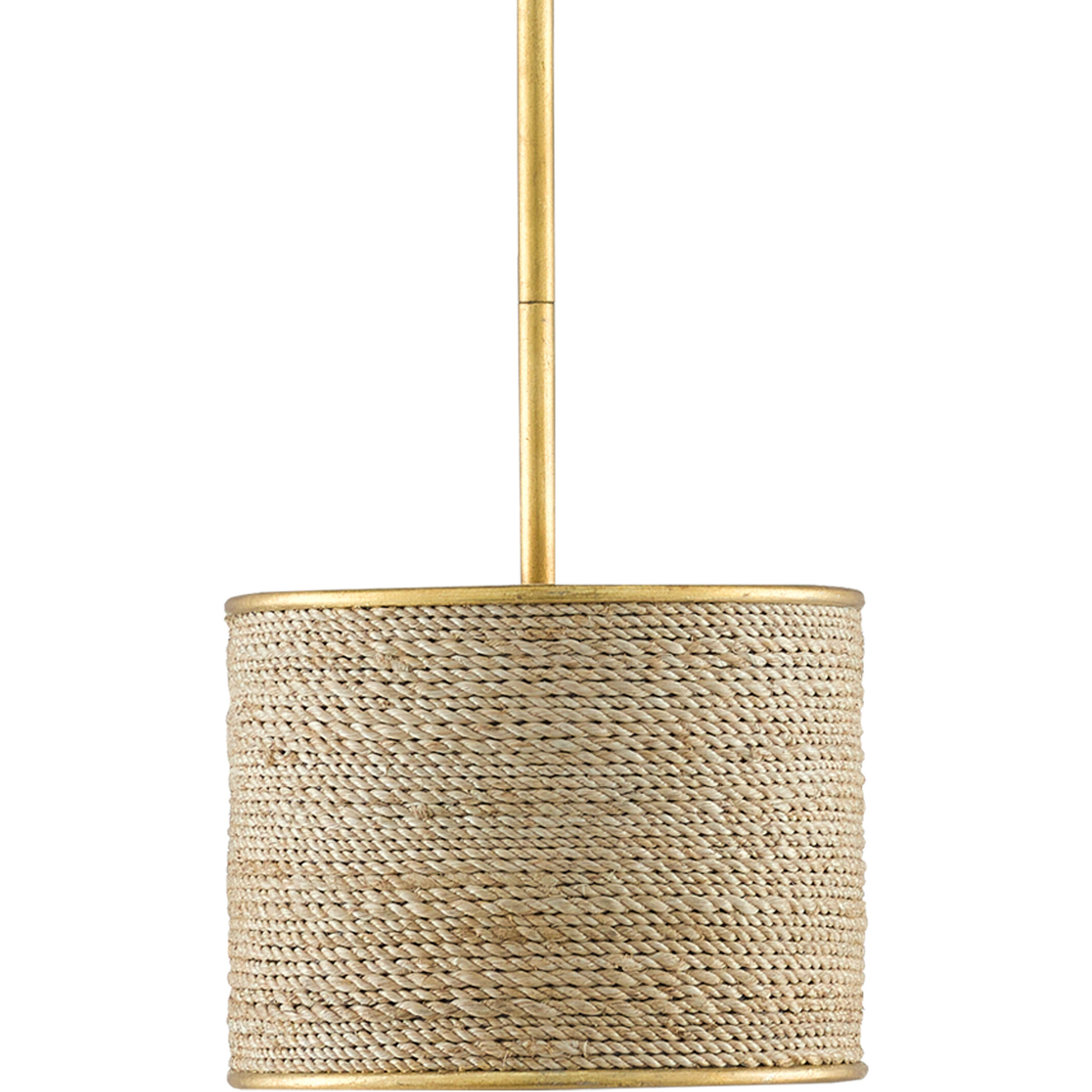 Tenby 4 Light 42 inch Contemporary Gold Leaf/Abaca Rope Chandelier Ceiling Light