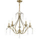 Caterina 5 Light 24 inch Antique Brass with Clear Crystals Chandelier Ceiling Light