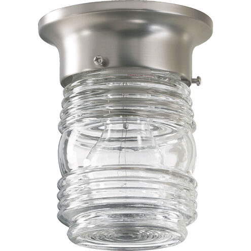 Jelly Jar 1 Light 5 inch Satin Nickel Flush Mount Ceiling Light