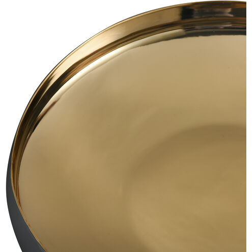 Greer 17.5 X 4 inch Centerpiece Bowl in Matte Black and Gold Glazed, Low