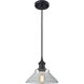 Ballston Orwell 1 Light 8 inch Matte Black Mini Pendant Ceiling Light in Clear Glass, Ballston