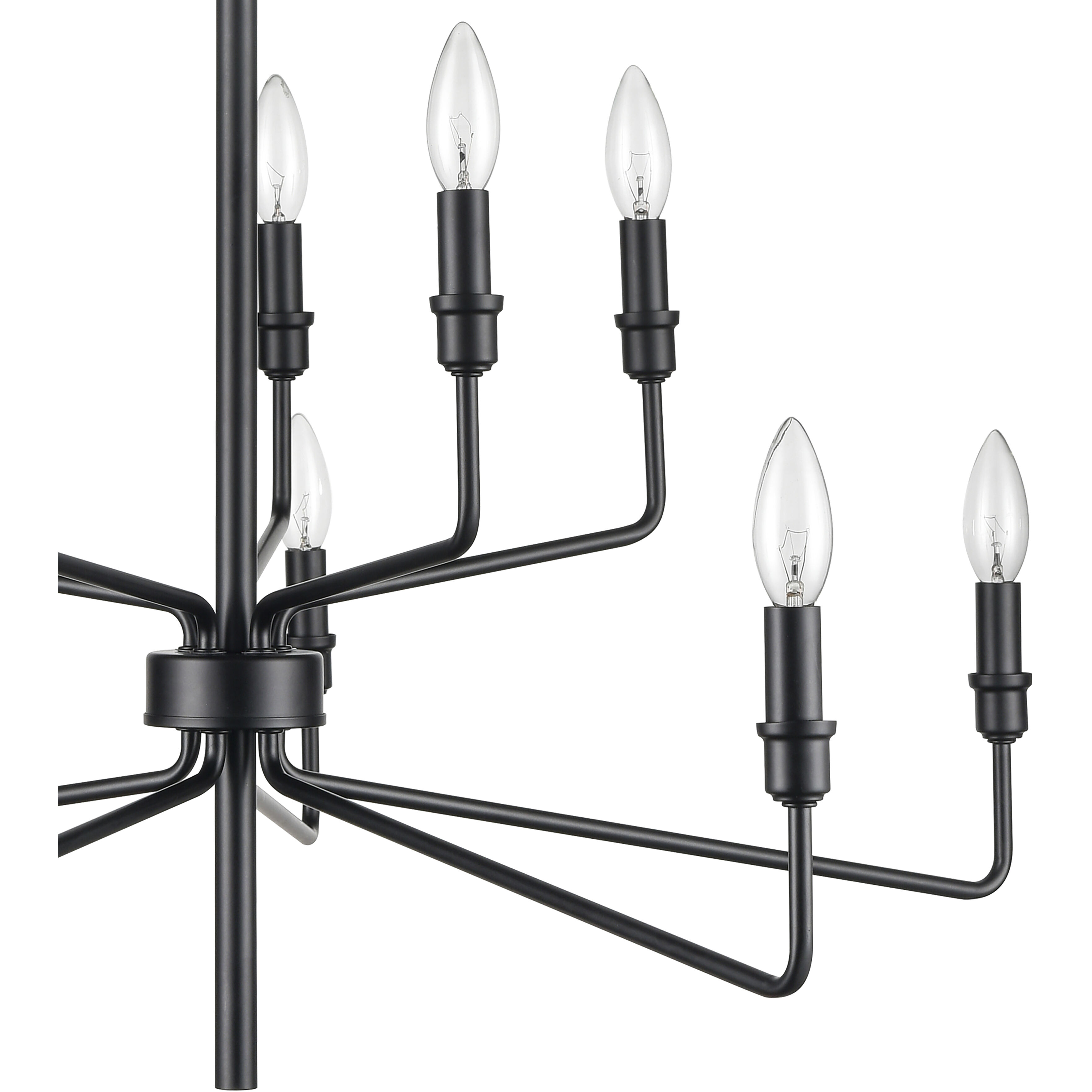 Saginaw 10 Light 34 inch Matte Black Chandelier Ceiling Light